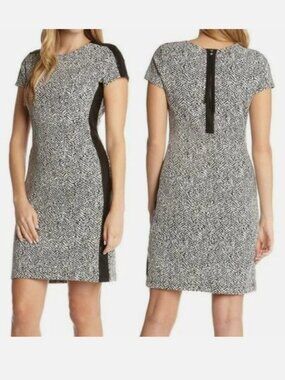 Karen Kane Euro Stretch Knit Midi Dress With Leather Side Panels - LNC